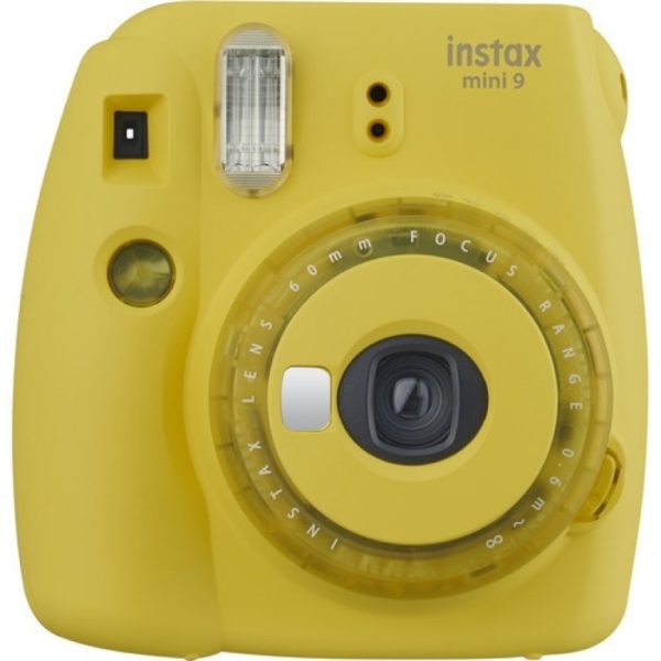 Instax Mini 9 Instant Camera Clear Yellow + 3 Filtry i obiektyw